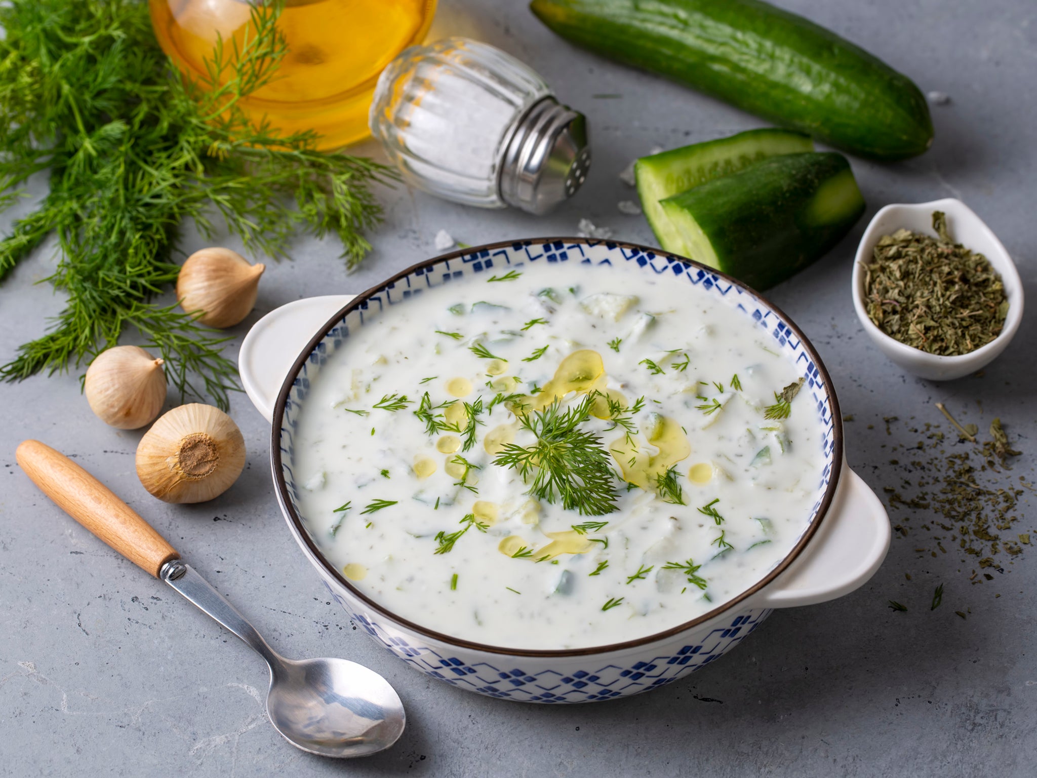 Tzatziki pairs perfectly with grilled BBQ meats