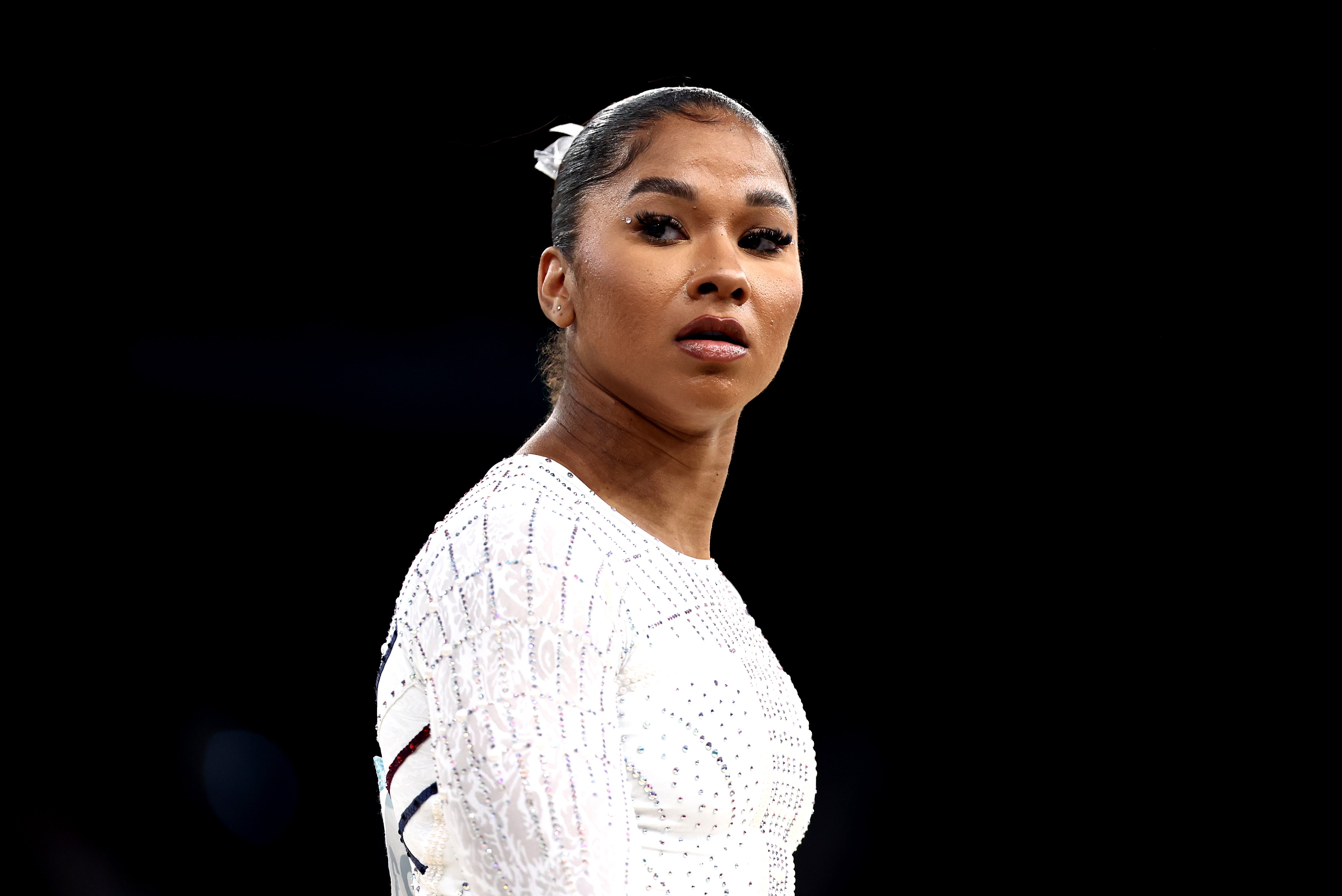 Gymnast Jordan Chiles, of Team USA, pictured at the Paris Olympics on August 5. After a panel stripped Chiles of her bronze medal, a nonprofit suggested there was a conflict of interest with one of the panelists