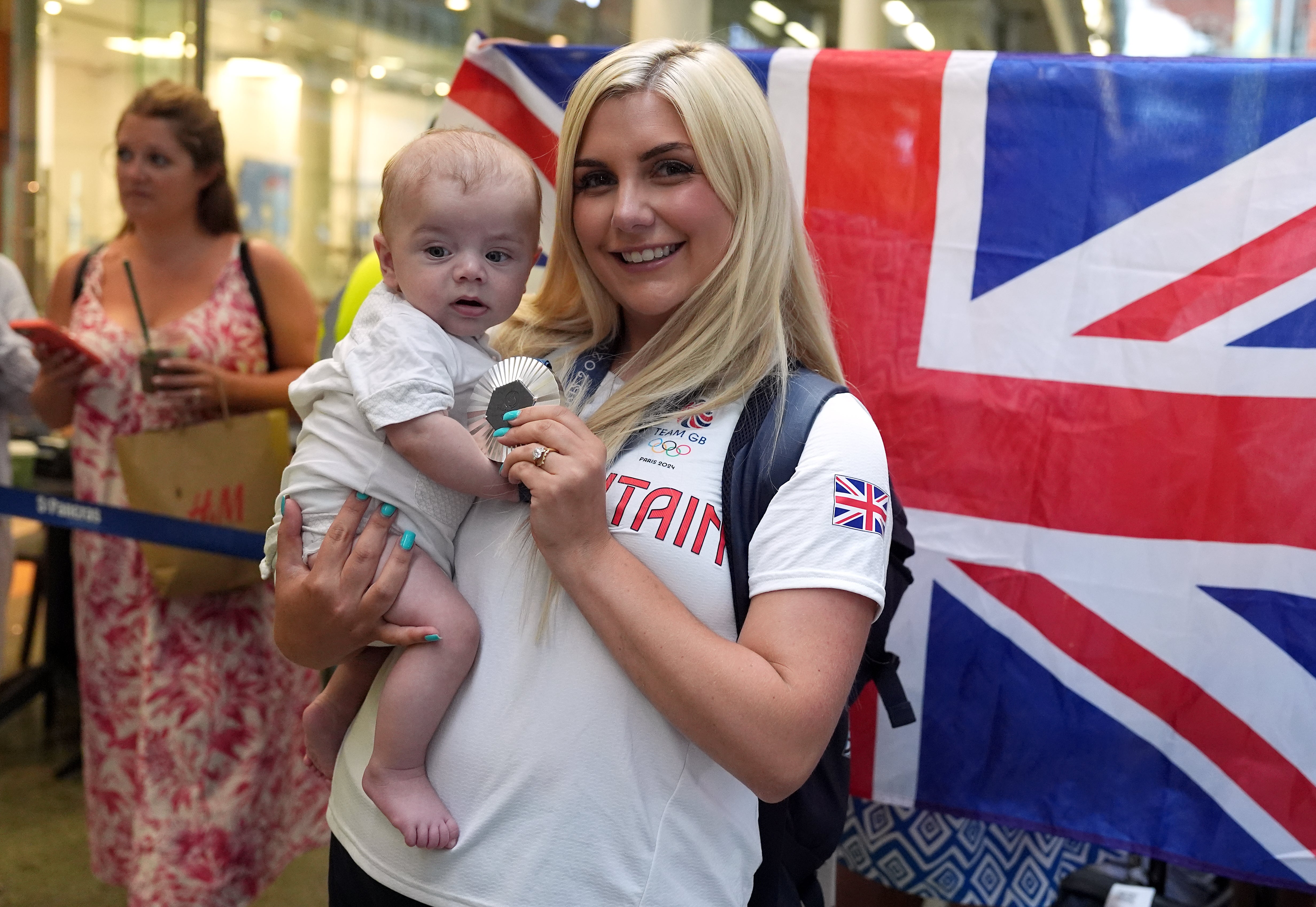 Amber Rutter, who gave birth to son Tommy just three months before Paris 2024, had to settle for silver