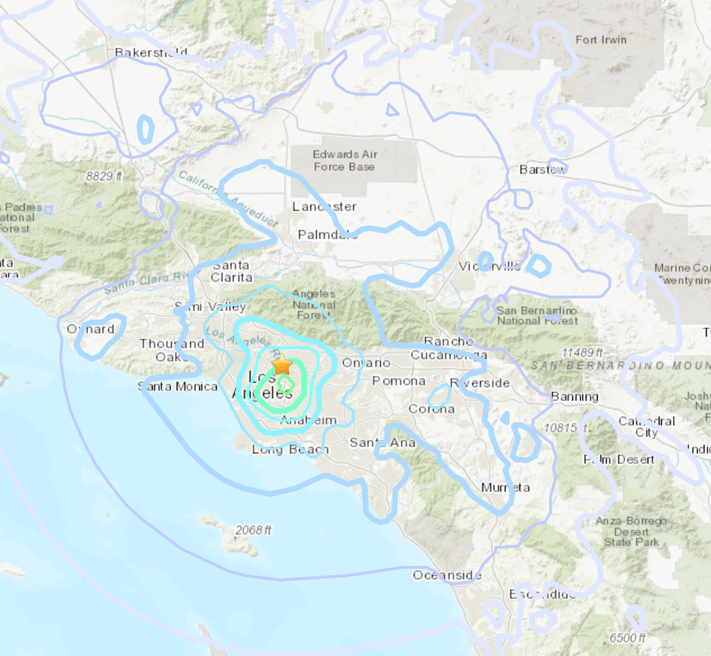 Monday’s earthquake could be felt across Southern California