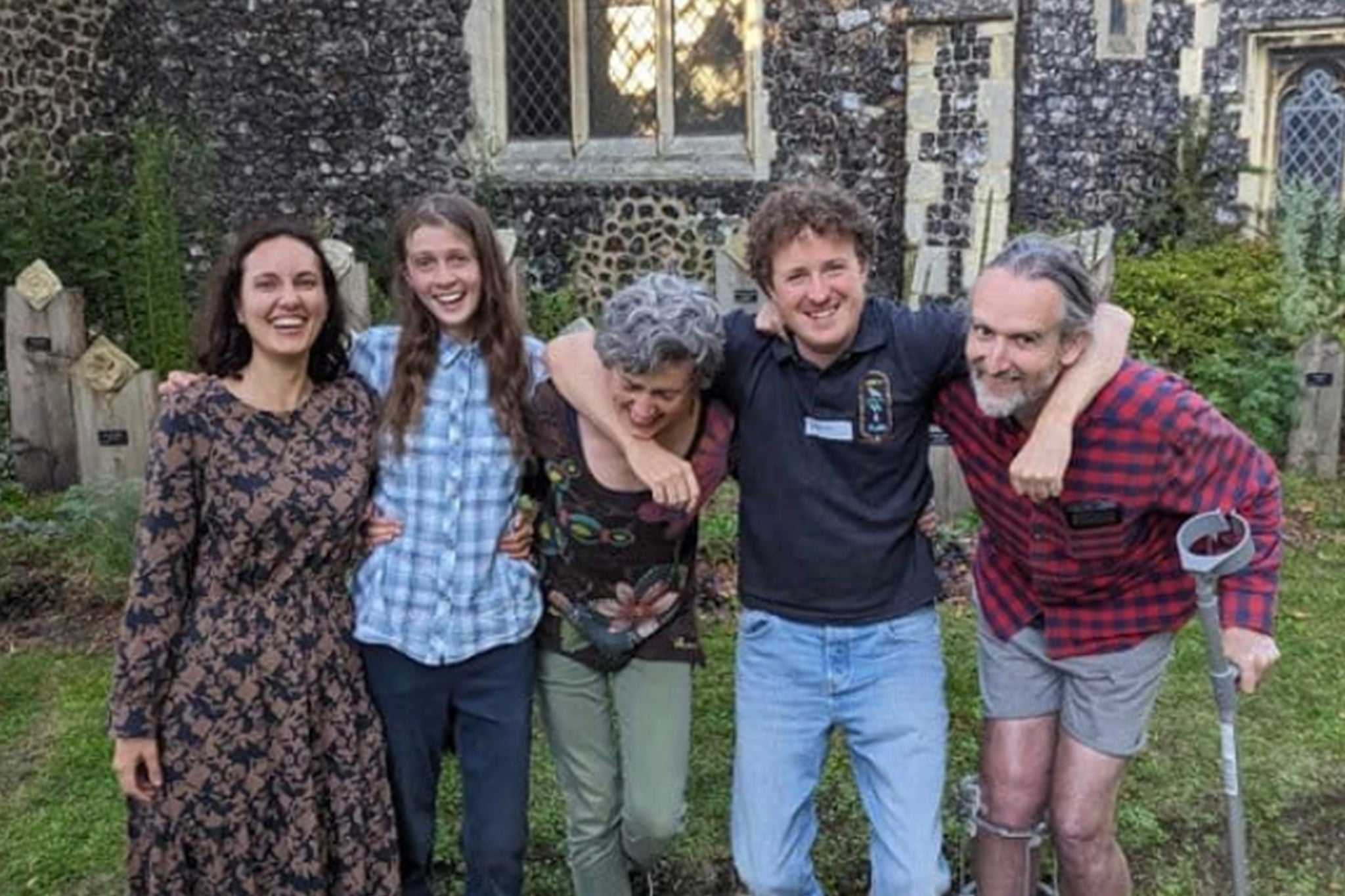 Lucia Whittaker De Abreu (34), Cressie Gethin (22), Lou Lancaster (58), Daniel Shaw (38), Roger Hallam (57) from left to right