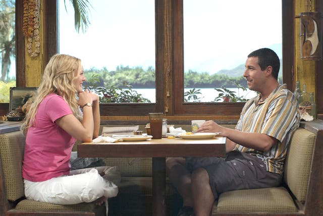 <p>Drew Barrymore and Adam Sandler in ‘50 First Dates'</p>