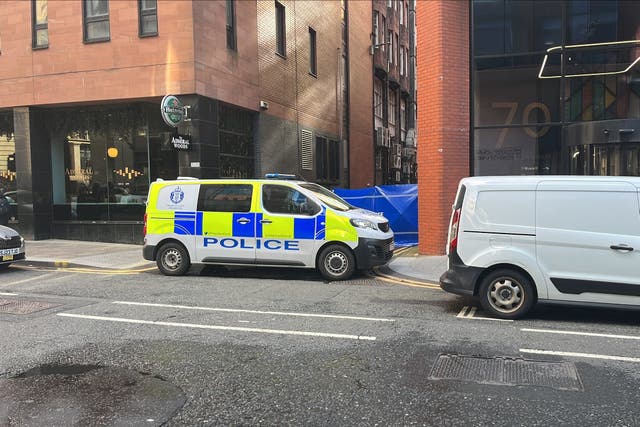 Police were sent to the scene after a woman was hit by a car on Wellington Lane in Glasgow (Craig Paton/PA)