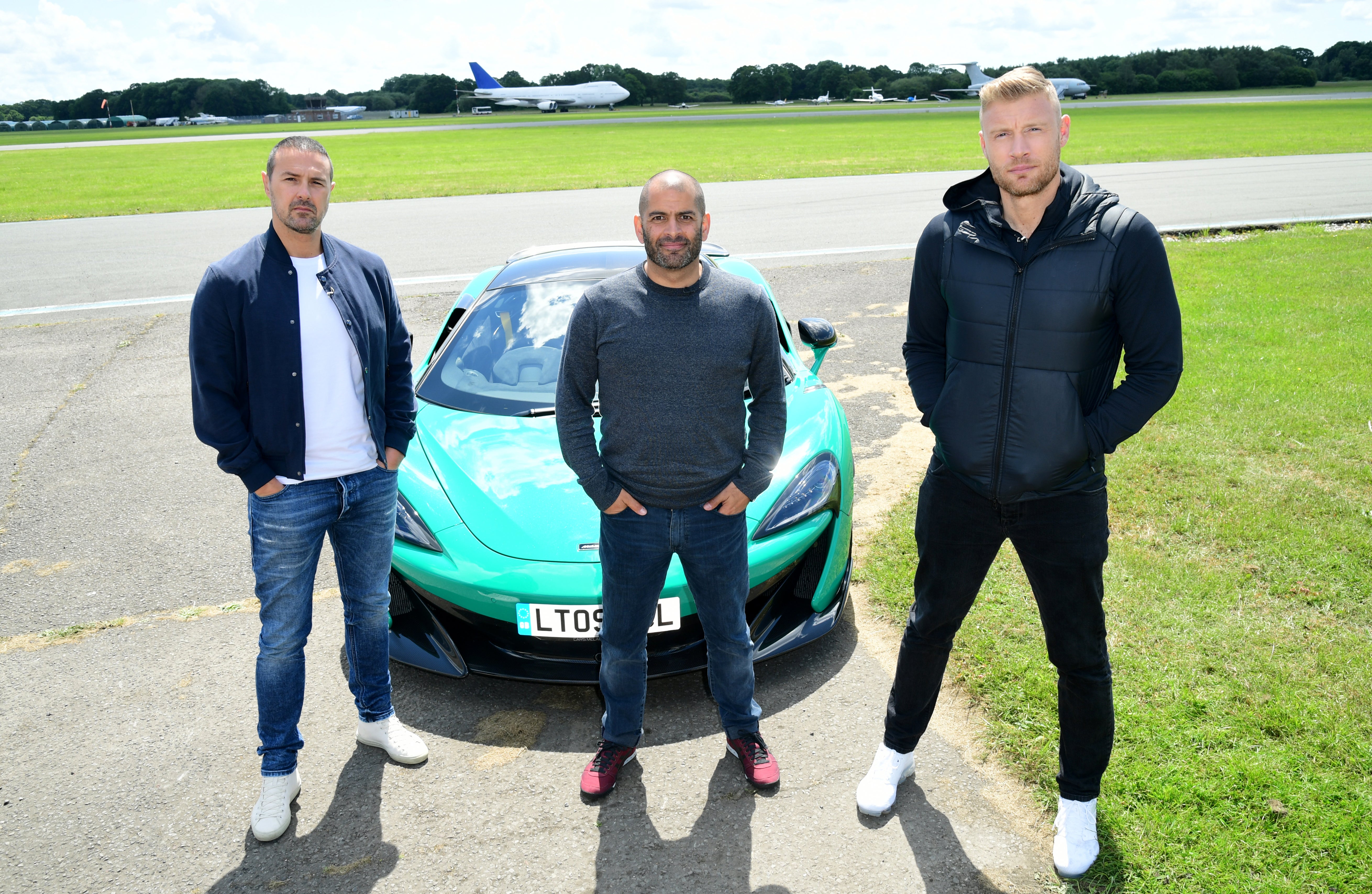 ‘Top Gear’ hosts Paddy McGuinness, Chris Hughes and Flintoff (PA)