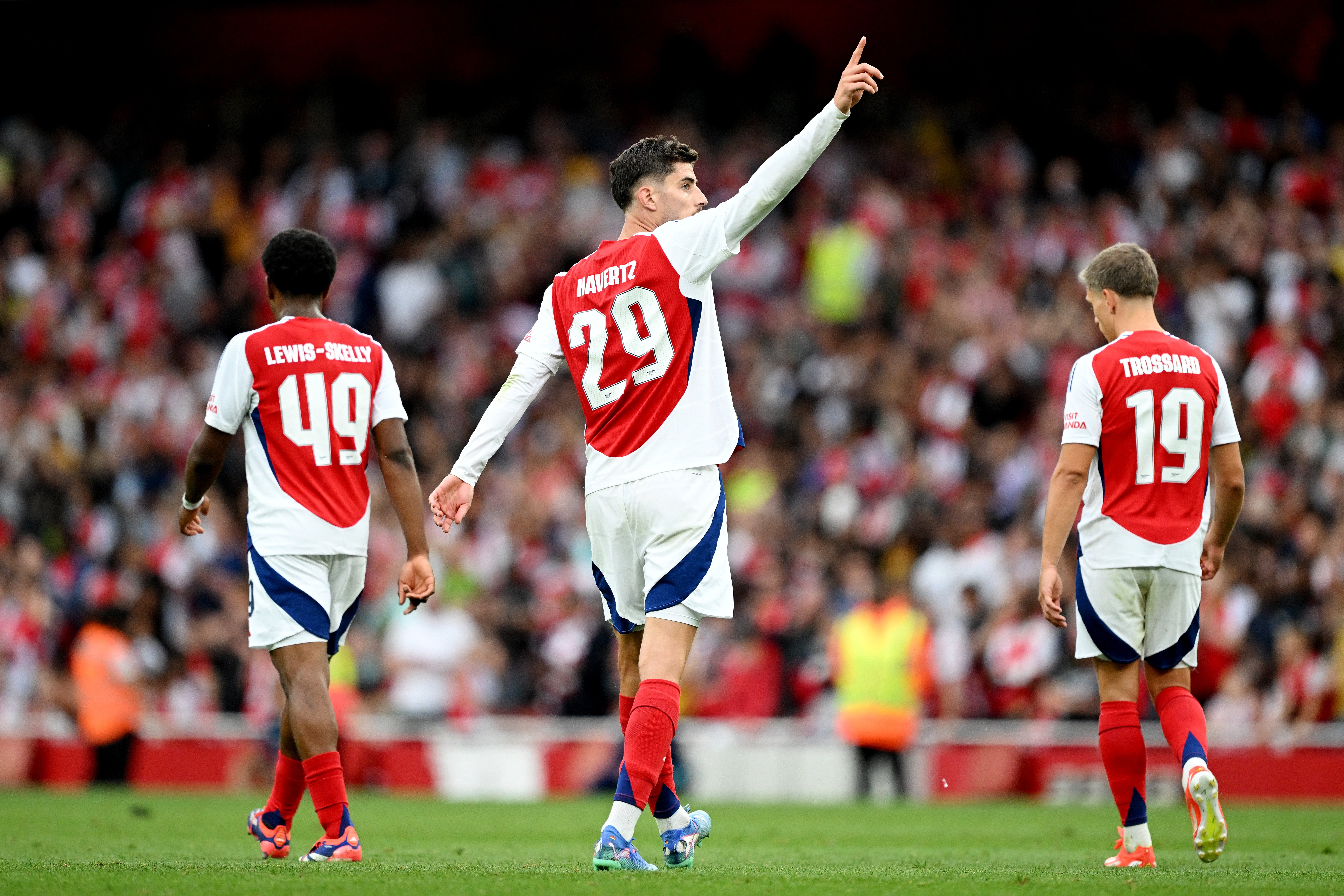 Kai Havertz celebrates a preseason goal