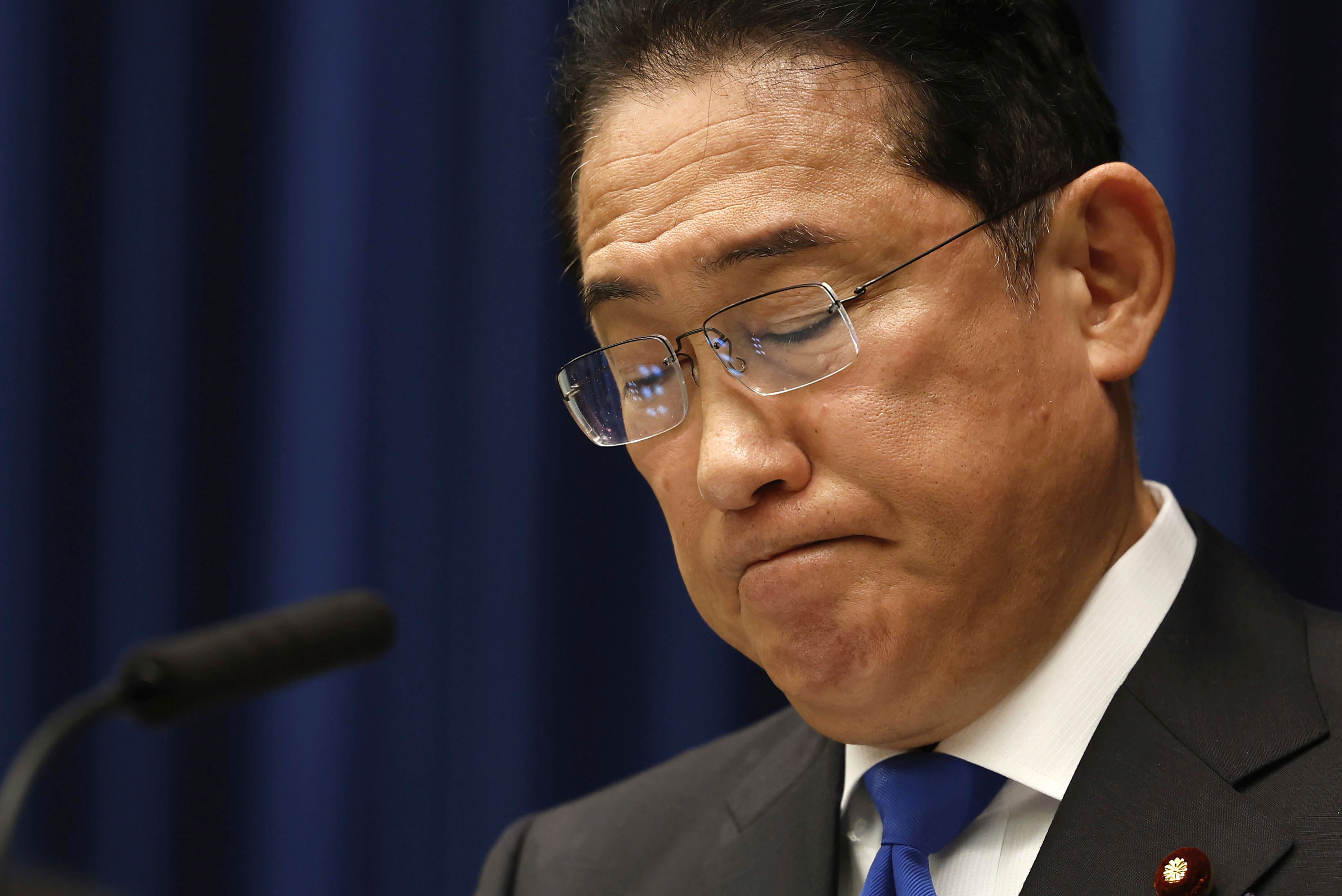 File image: Fumio Kishida at a press conference at his office in Tokyo earlier this month