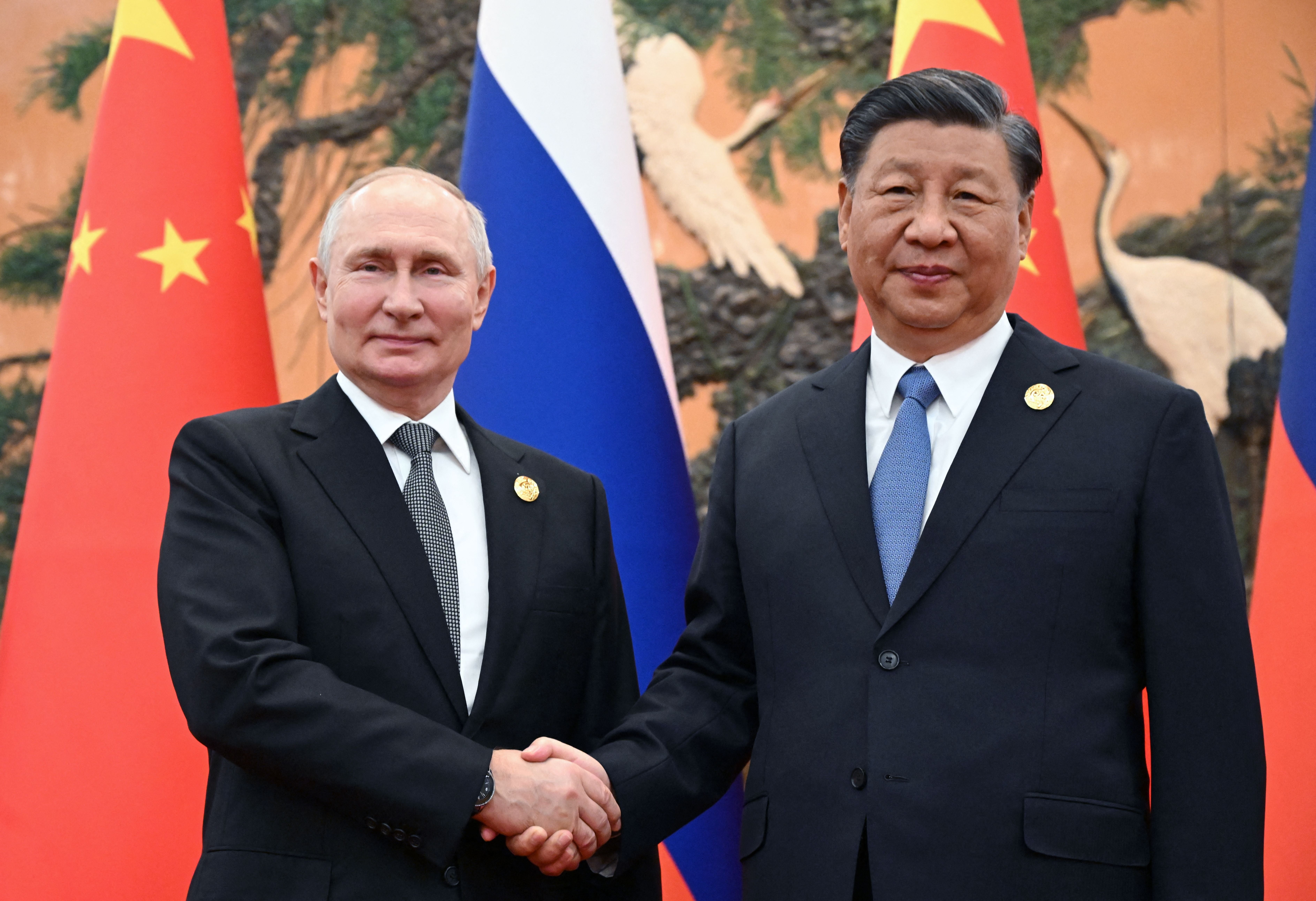 Vladimir Putin and Xi Jinping in October 2023