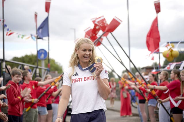 Bann Rowing Club welcomes home Team GB women’s quadruple sculls gold medal winner, Hannah Scott (Niall Carson/PA)