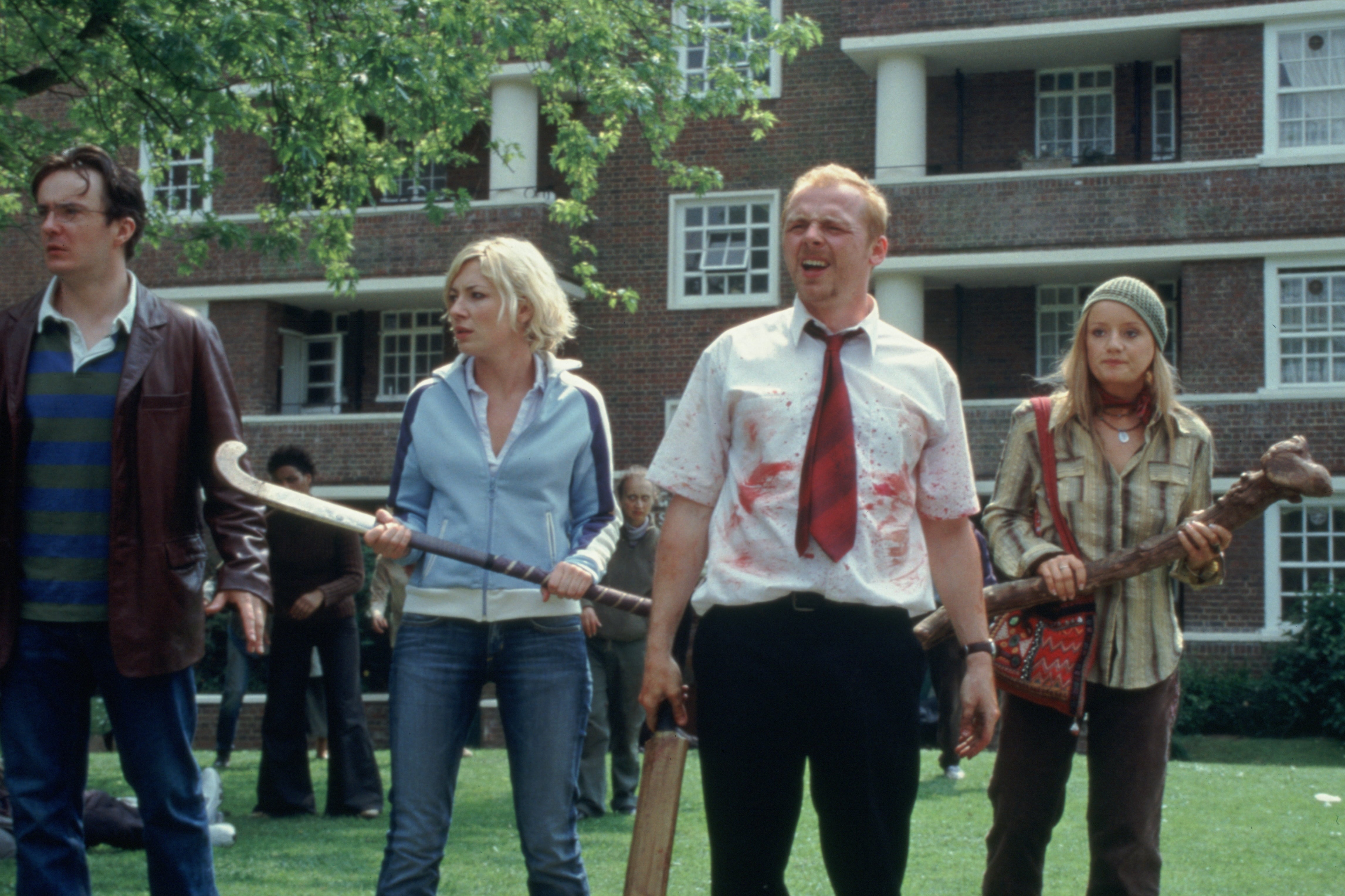 Dylan Moran, Kate Ashfield, Simon Pegg and Lucy Davis in ‘Shaun of the Dead’