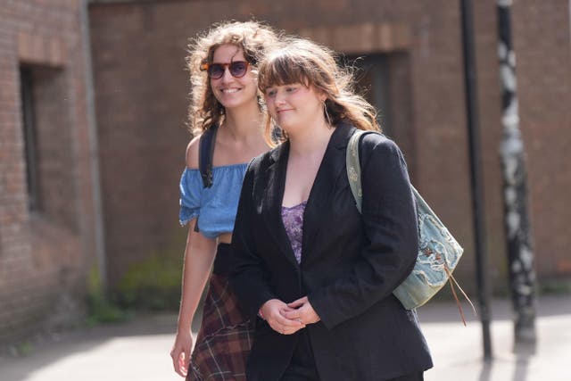 <p>Jennifer Kowalski (left) and Cole Macdonald arriving at Chelmsford Crown Court </p>