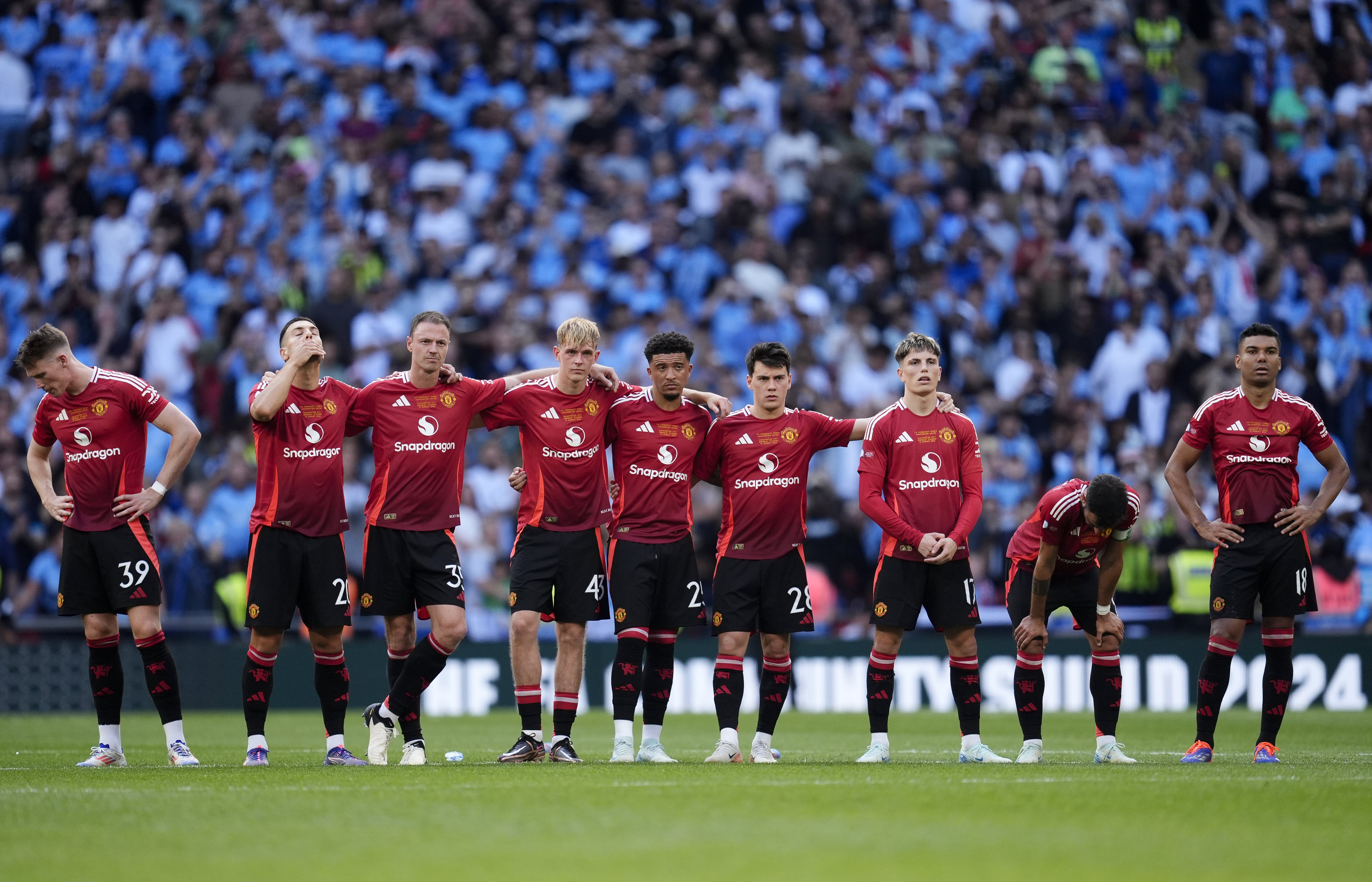 Manchester United lost the Community Shield on penalties (Nick Potts/PA)