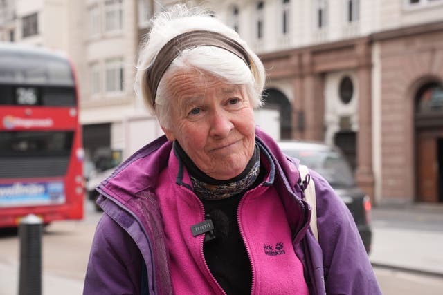 Ms Warner outside the Royal Courts of Justice in London in April (Lucy North/PA)