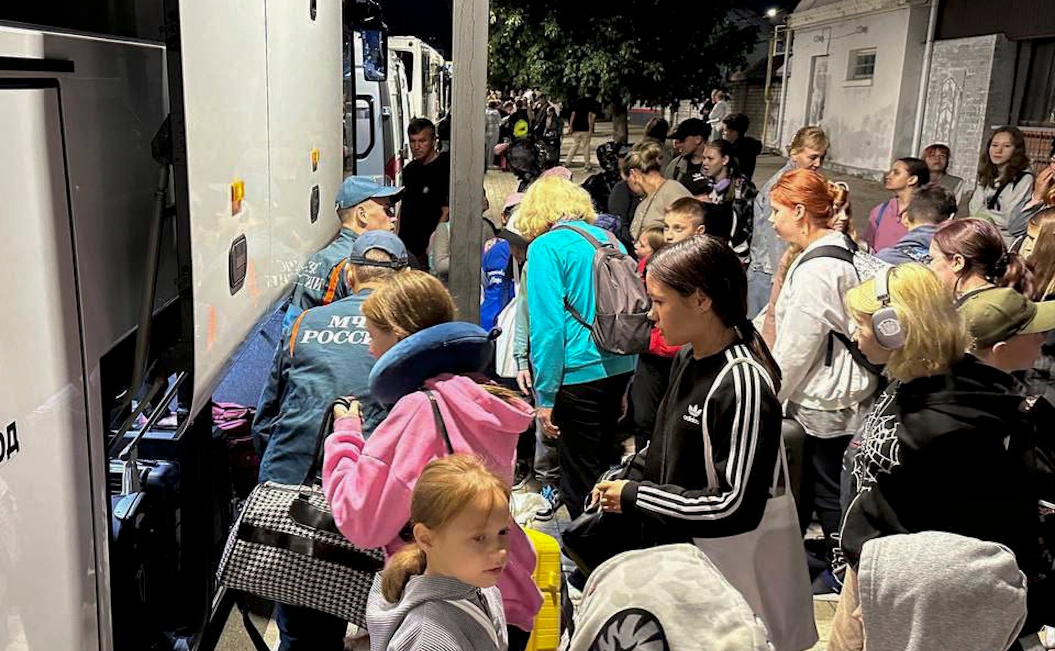 People evacuated from Belgorod and Kursk regions arriving to temporary accommodation points in Nevinnomyssk and Stavropolsky Krai