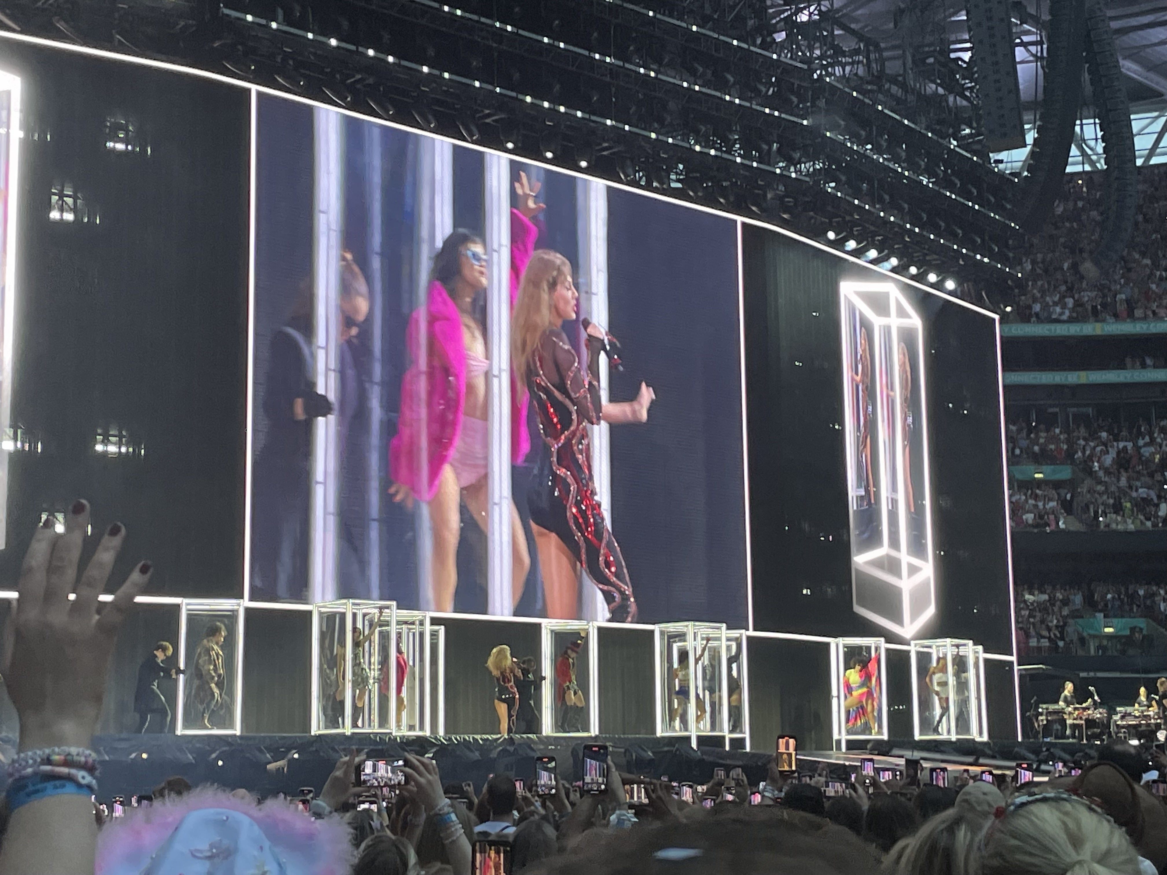 Taylor Swift at her Eras Tour at Wembley Stadium in London. (George Thompson/PA)