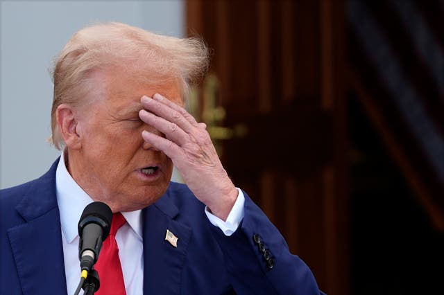 <p>Trump delivered meandering, largely unfocused remarks from Bedminster, New Jersey, resort</p>