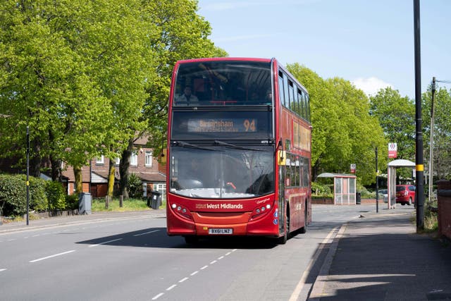 Single bus fares in England have been capped at £2 since January last year (PA)