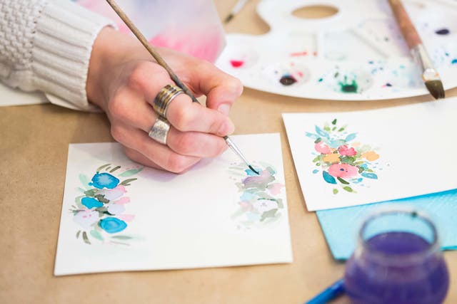 Arts and crafts can be as good for your mental health as having a job, new research suggests (Alamy/PA)