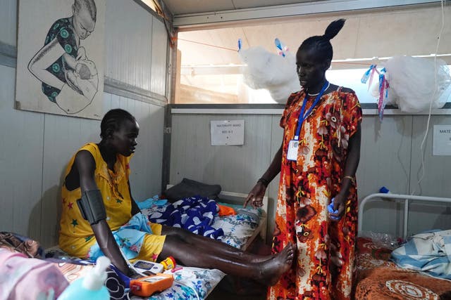 <p>A maternity ward at a hospital in Bantiu, South Sudan</p>