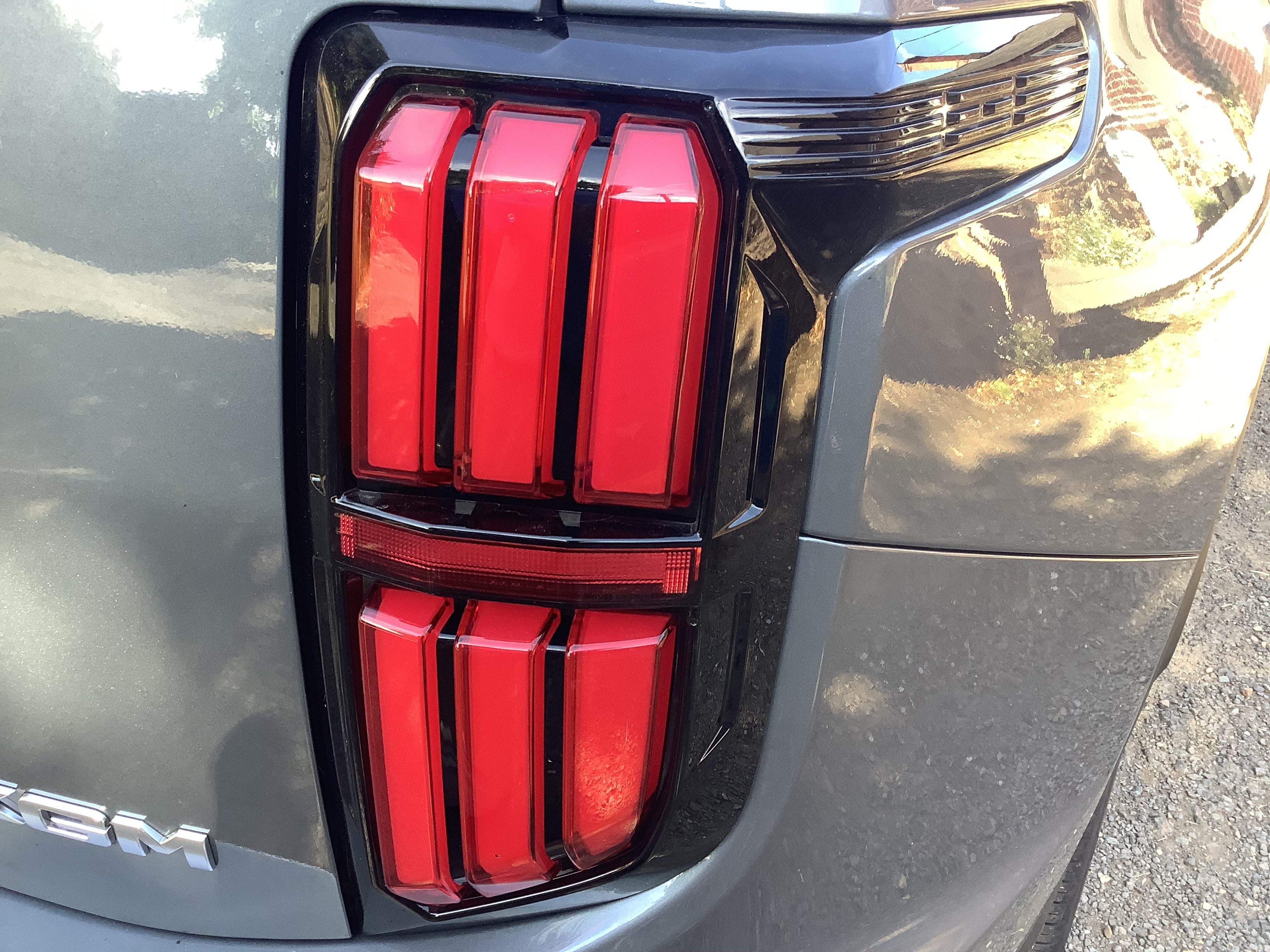 The rear LED lights are three-dimensional vertical strips