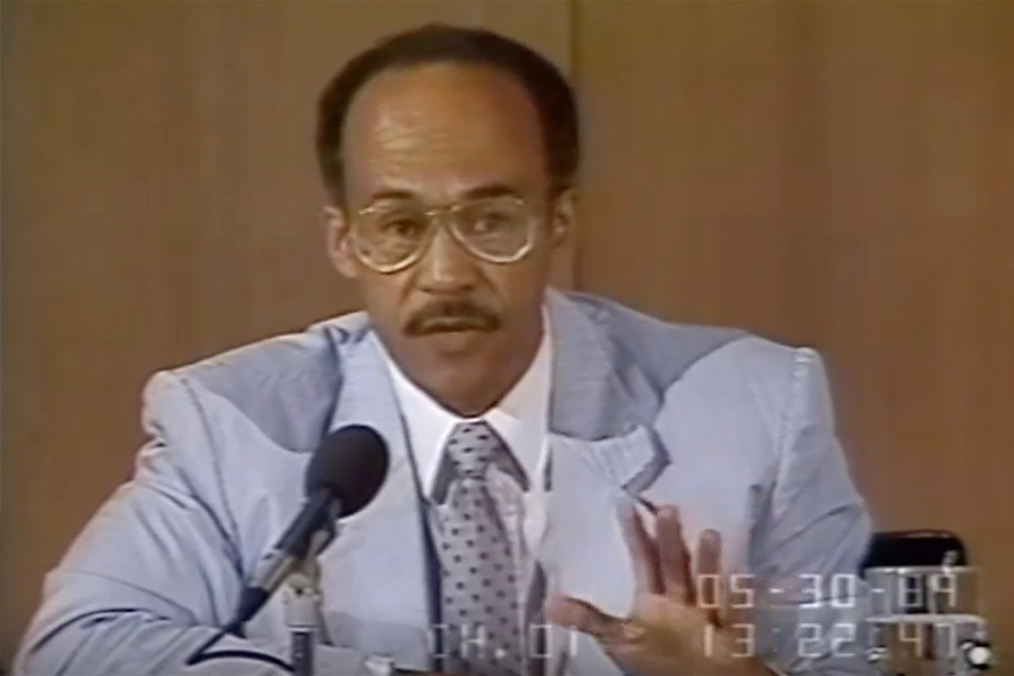 Donald J Harris, daughter of the US vice president and Democratic presidential candidate, is pictured in a panel of American university professors in 1989; he’s currently an 85-year-old Stanford economics professor eremitus