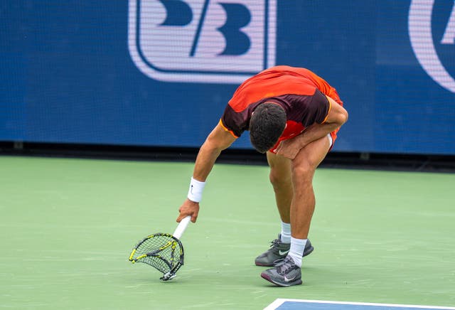 <p>Carlos Alcaraz lost his temper during the surprise defeat</p>