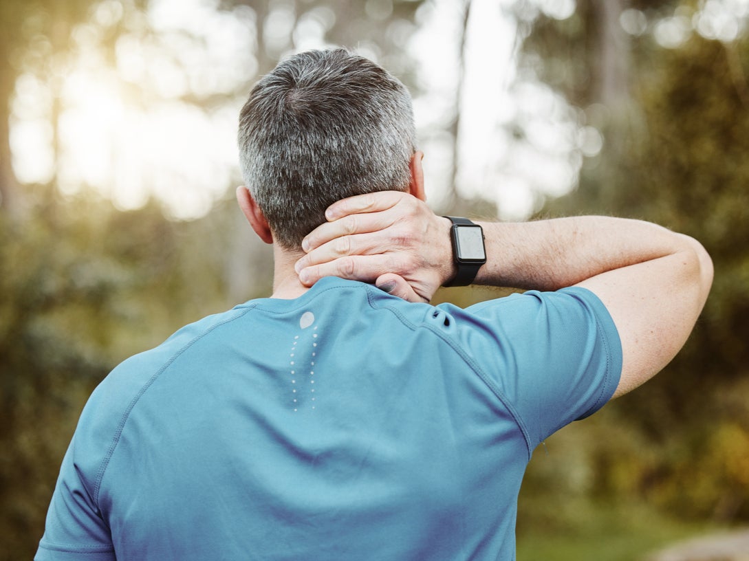 A man exercising in the morning