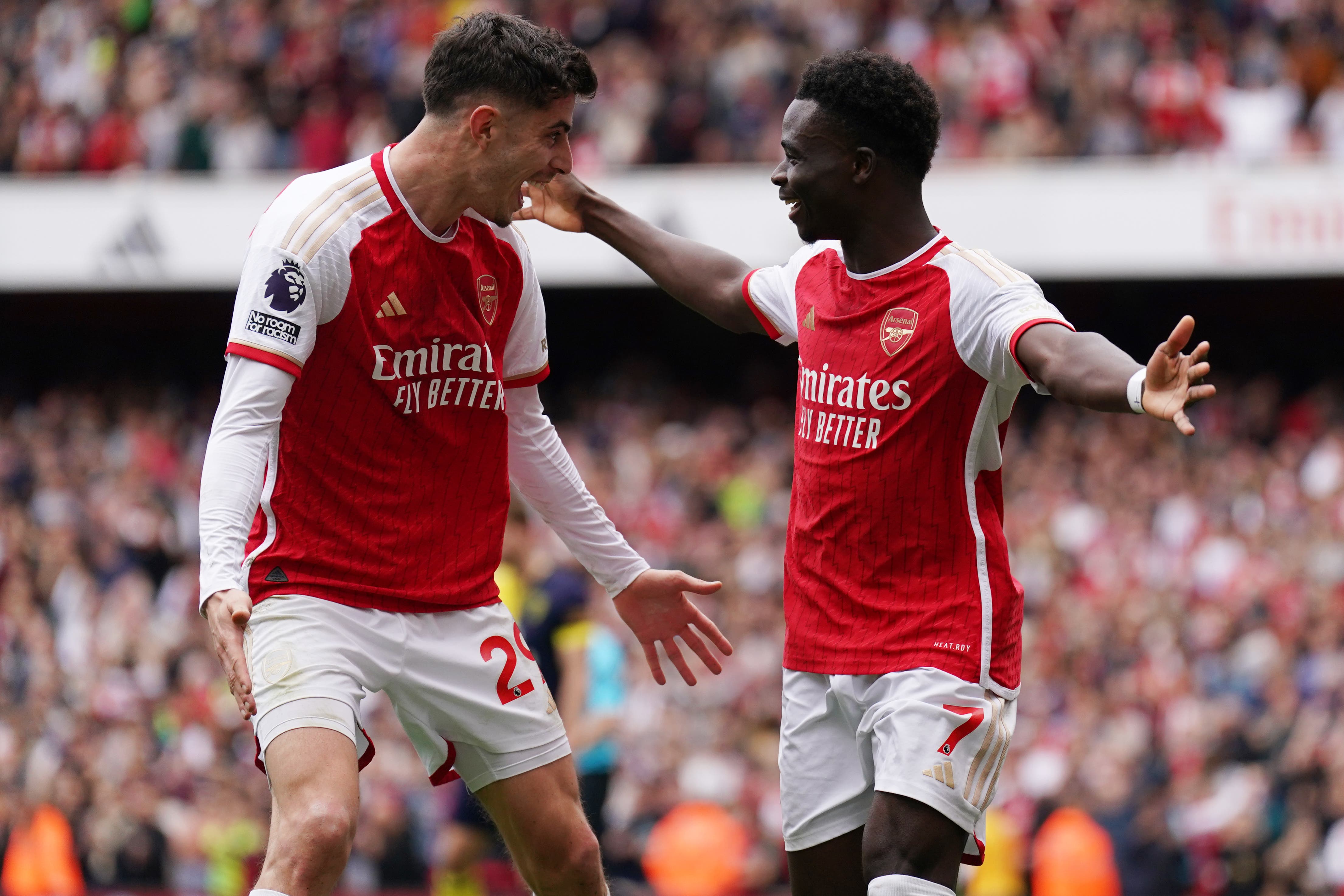 Kai Havertz praised the contributions of Bukayo Saka after Arsenal’s win over Wolves (Adam Davy/PA)