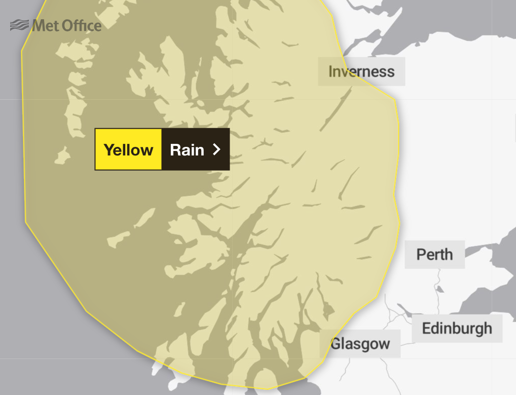 The Met Office has issued a weather warning in force for much of Wednesday and Thursday