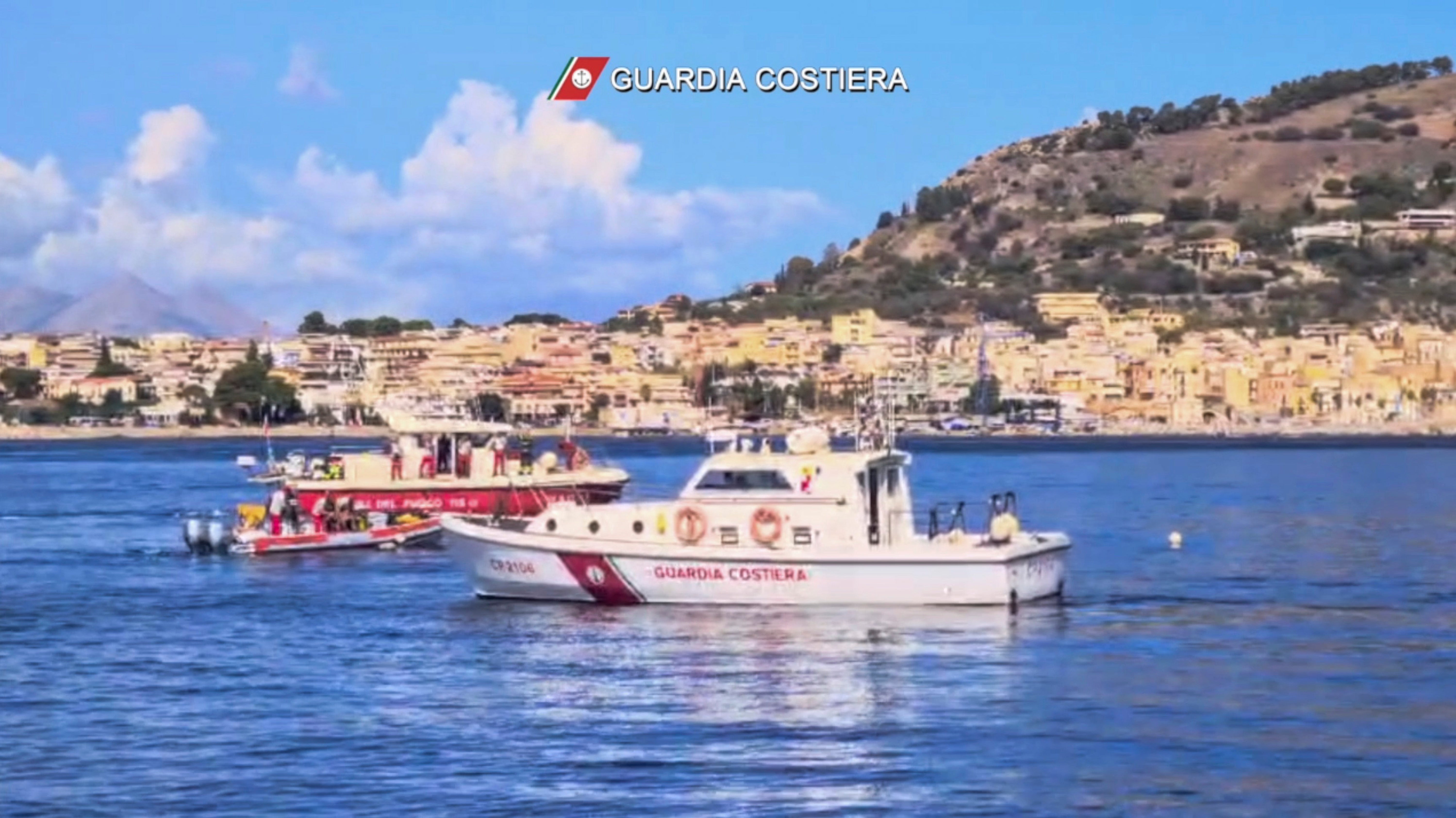 Rescue operations in the stretch of sea near Palermo (Italian Coast Guard via AP)