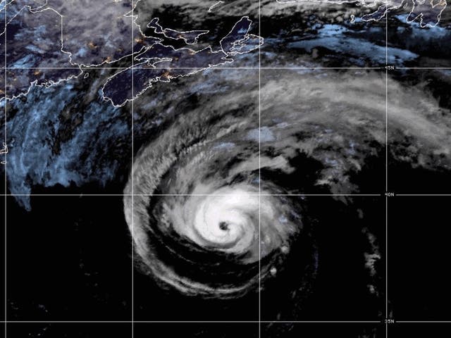 <p>Satellite image of Hurricane Ernesto, taken on 19 August </p>