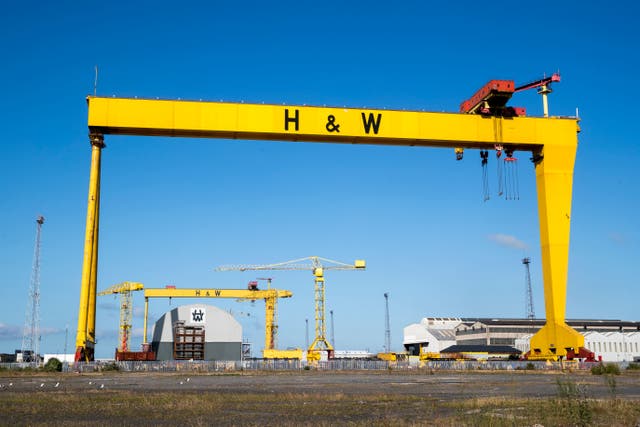 The famous cranes of Harland & Wolff (Liam McBurney/PA)