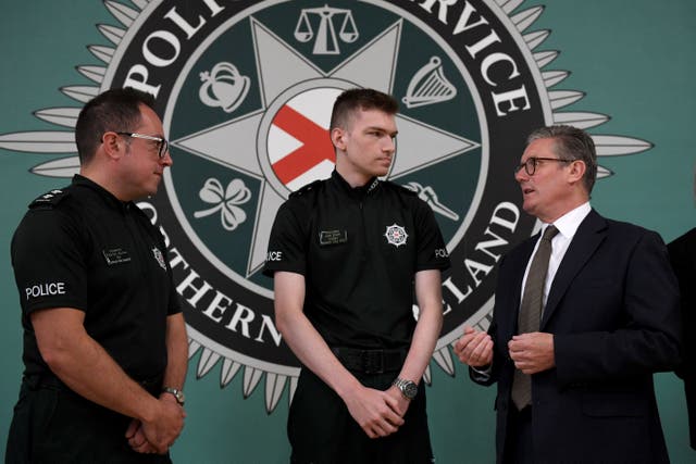 Prime Minister Sir Keir Starmer met PSNI officers (Charles McQuillan/PA)