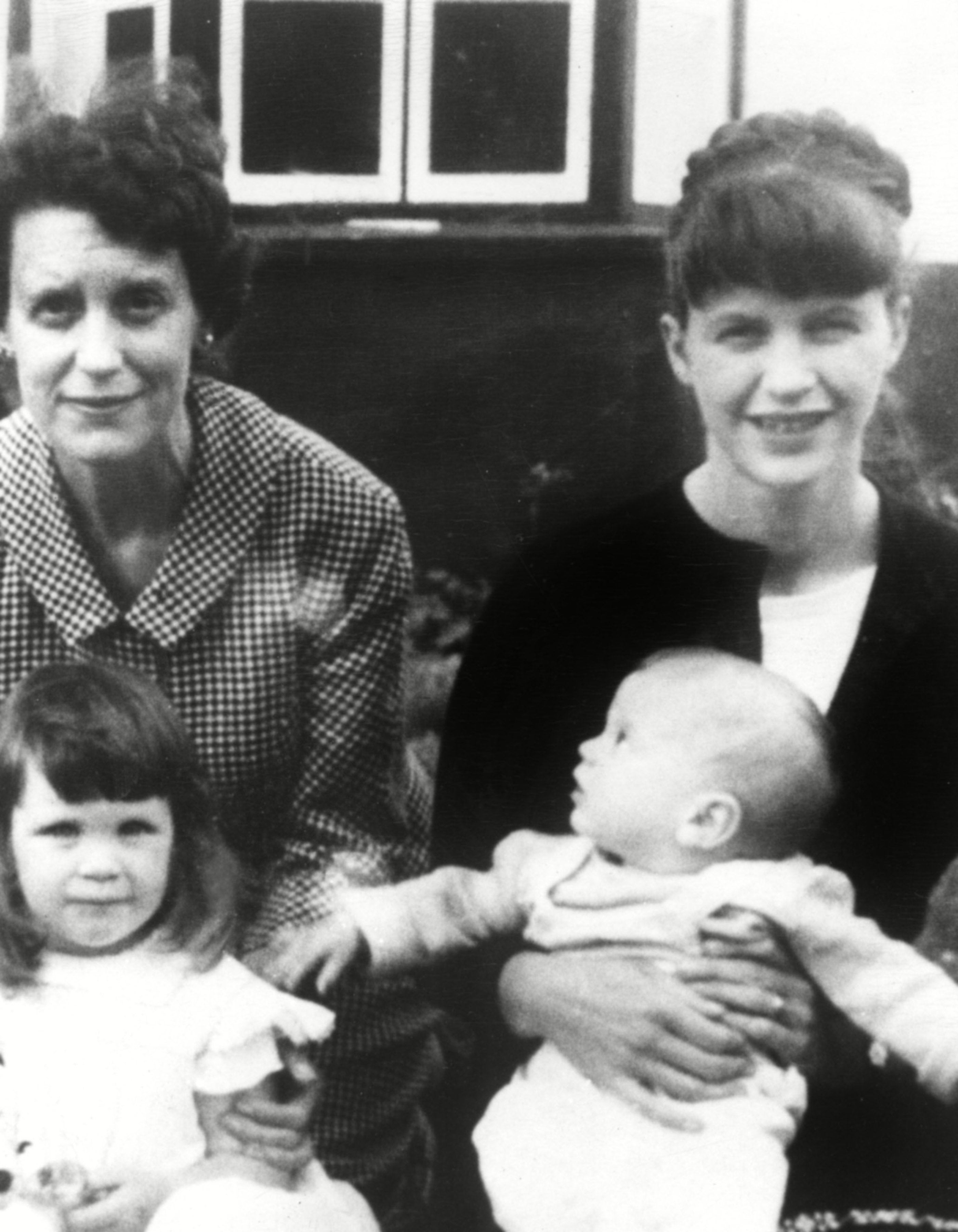 Plath with mother Aurelia and her two children, Frieda and Nicholas