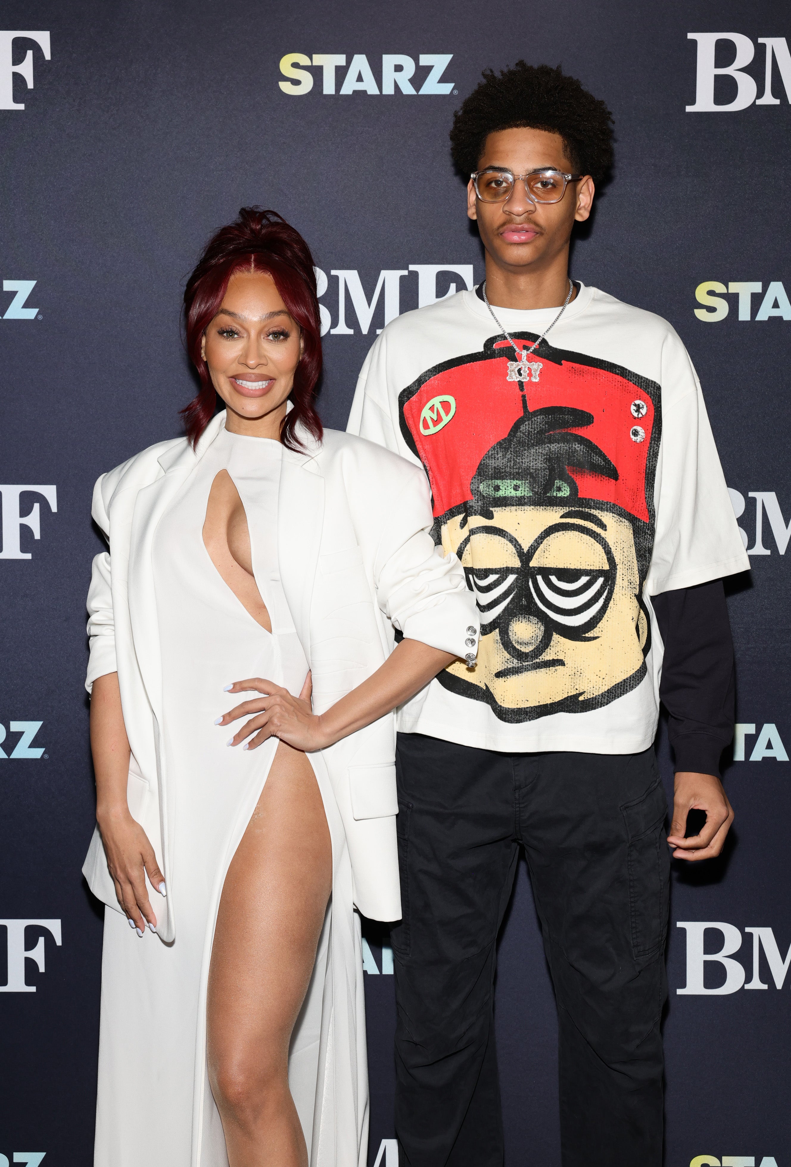 La La Anthony and her son Kiyan at the “BMF” Season 3 Tastemaker Screening at The Roxy Hotel in February 2024