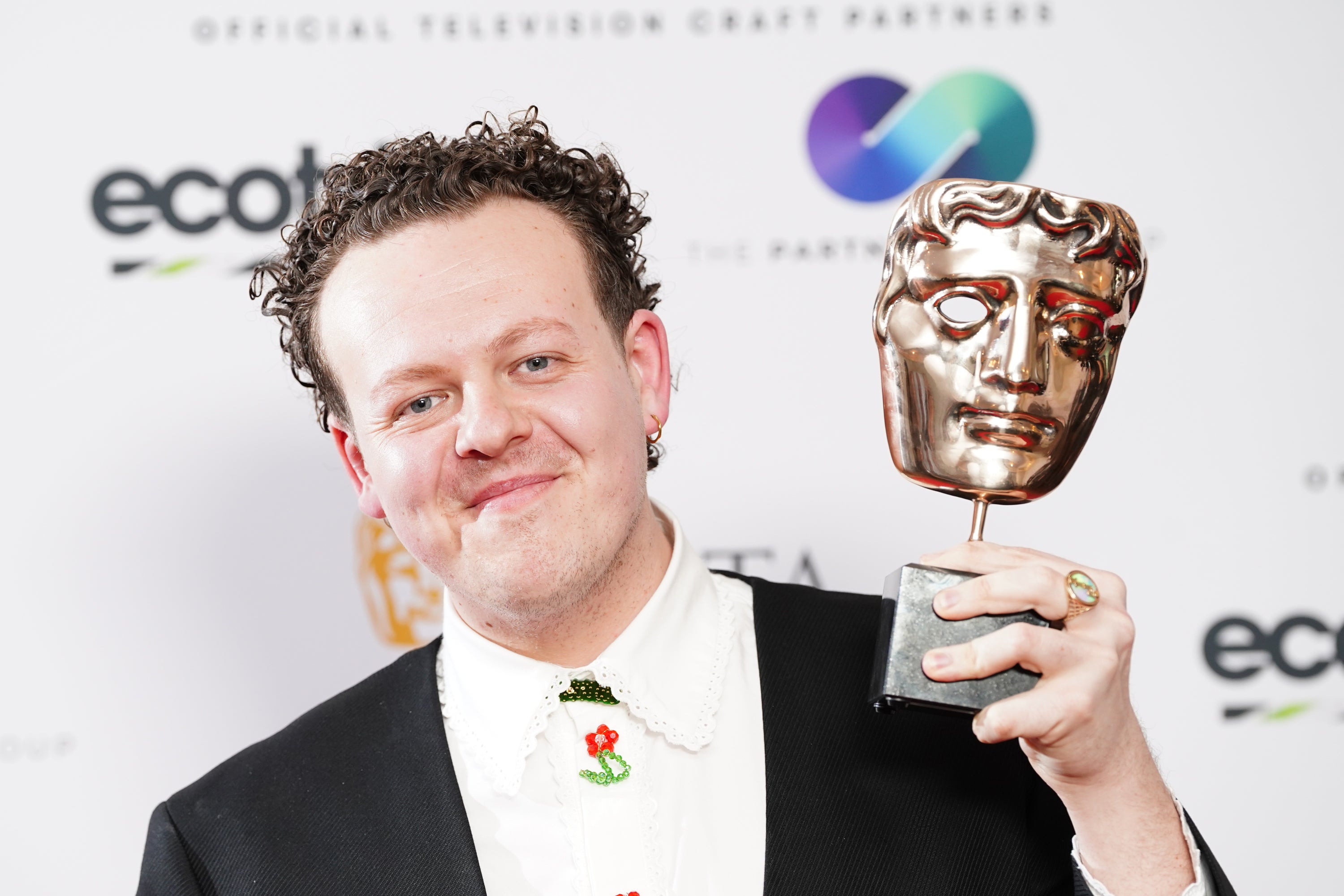 Jack Rooke with his Bafta Television award