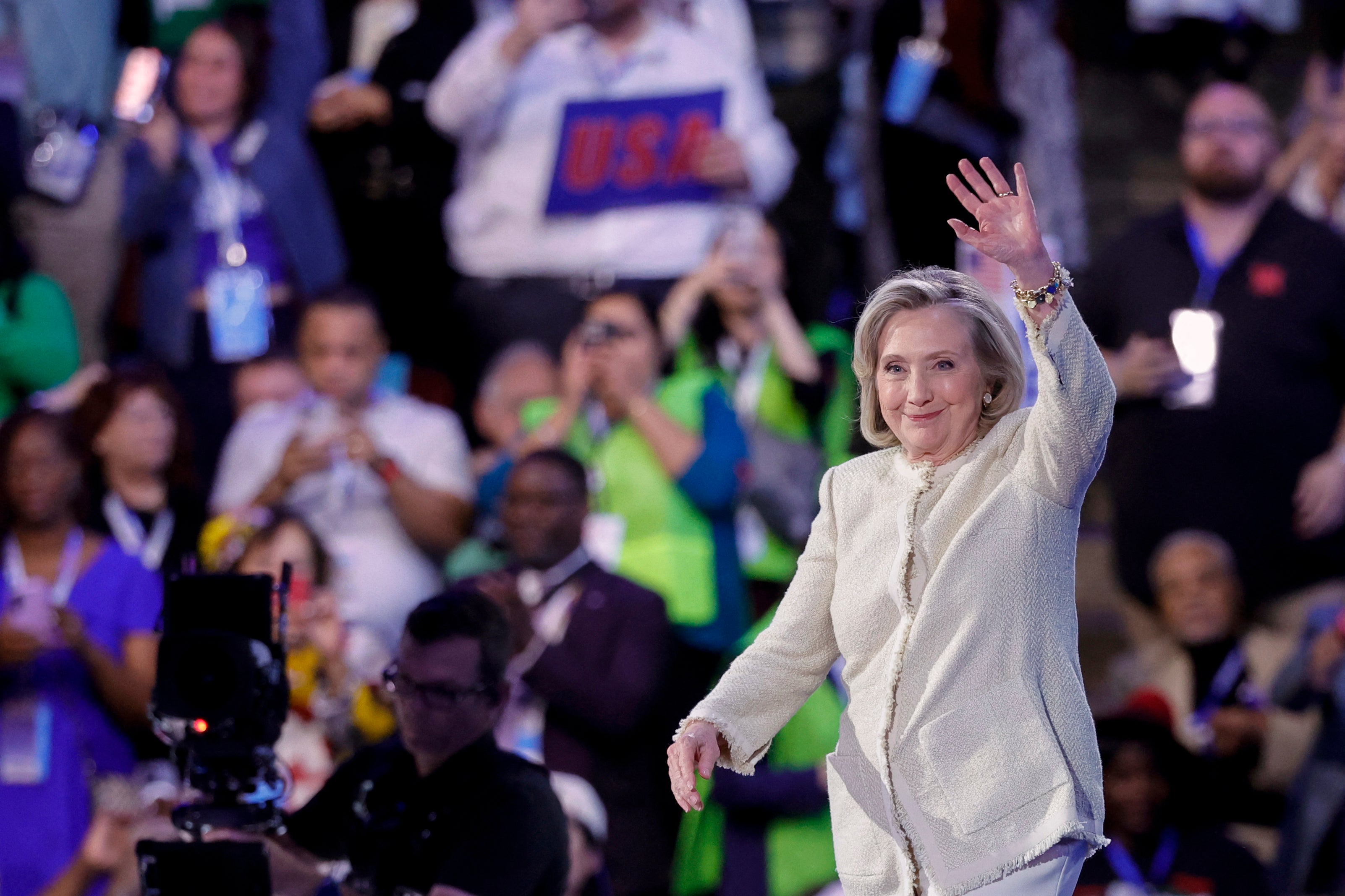 Former secretary of state Hillary Clinton delivered a rousing address connecting Vice President Kamala Harris’s candidacy with women’s rights, women’s suffrage and Clinton’s own 2016 candidacy.