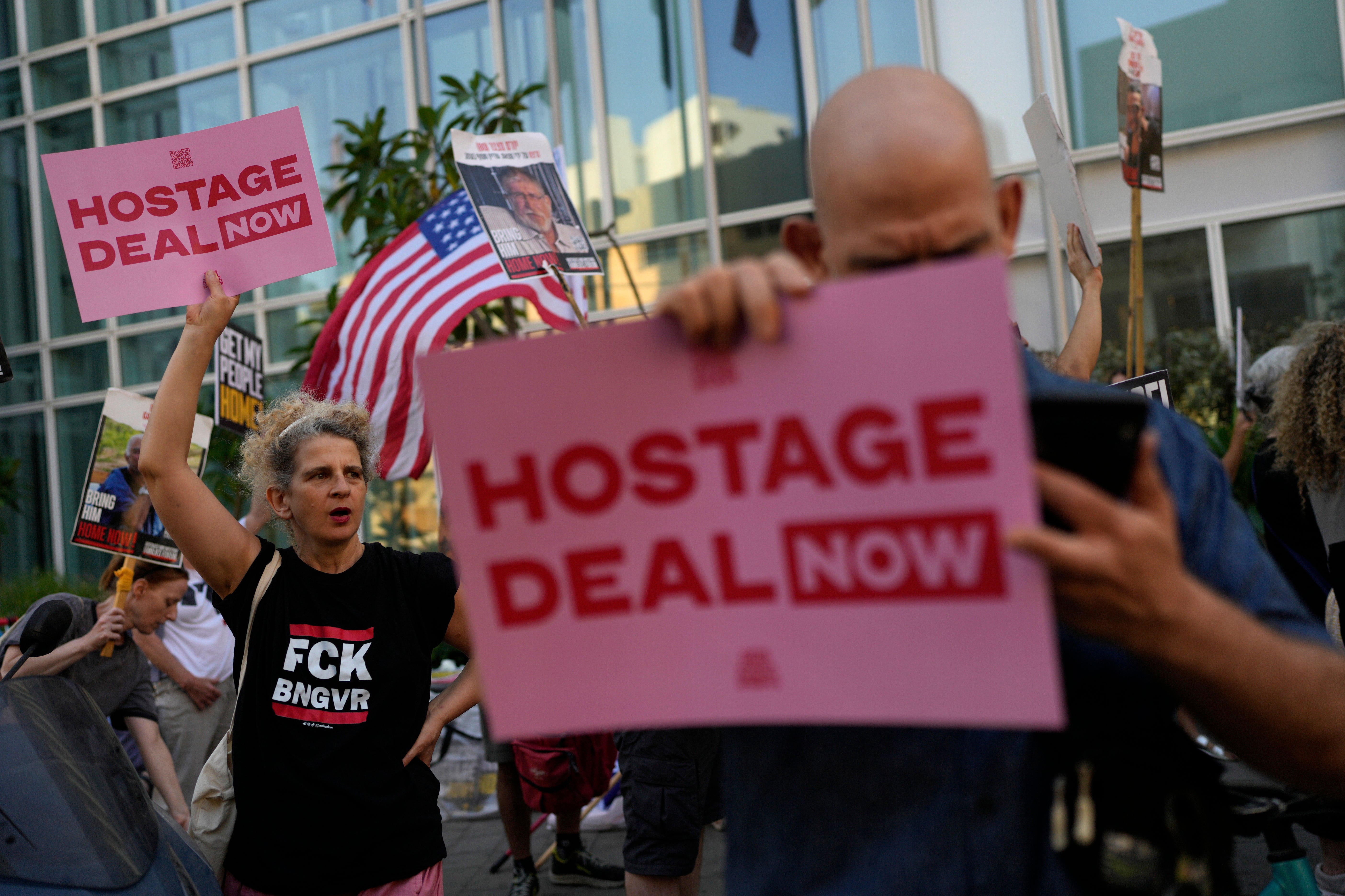 A protest to bring the hostages home in Tel Aviv