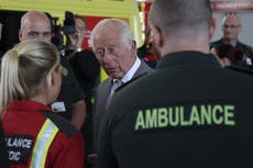 King Charles shakes hands of Southport first responders who attended fatal stabbings