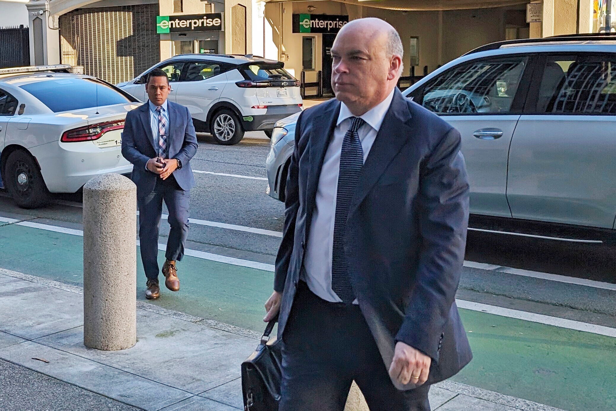 Businessman outside federal court in San Francisco in March of this year.