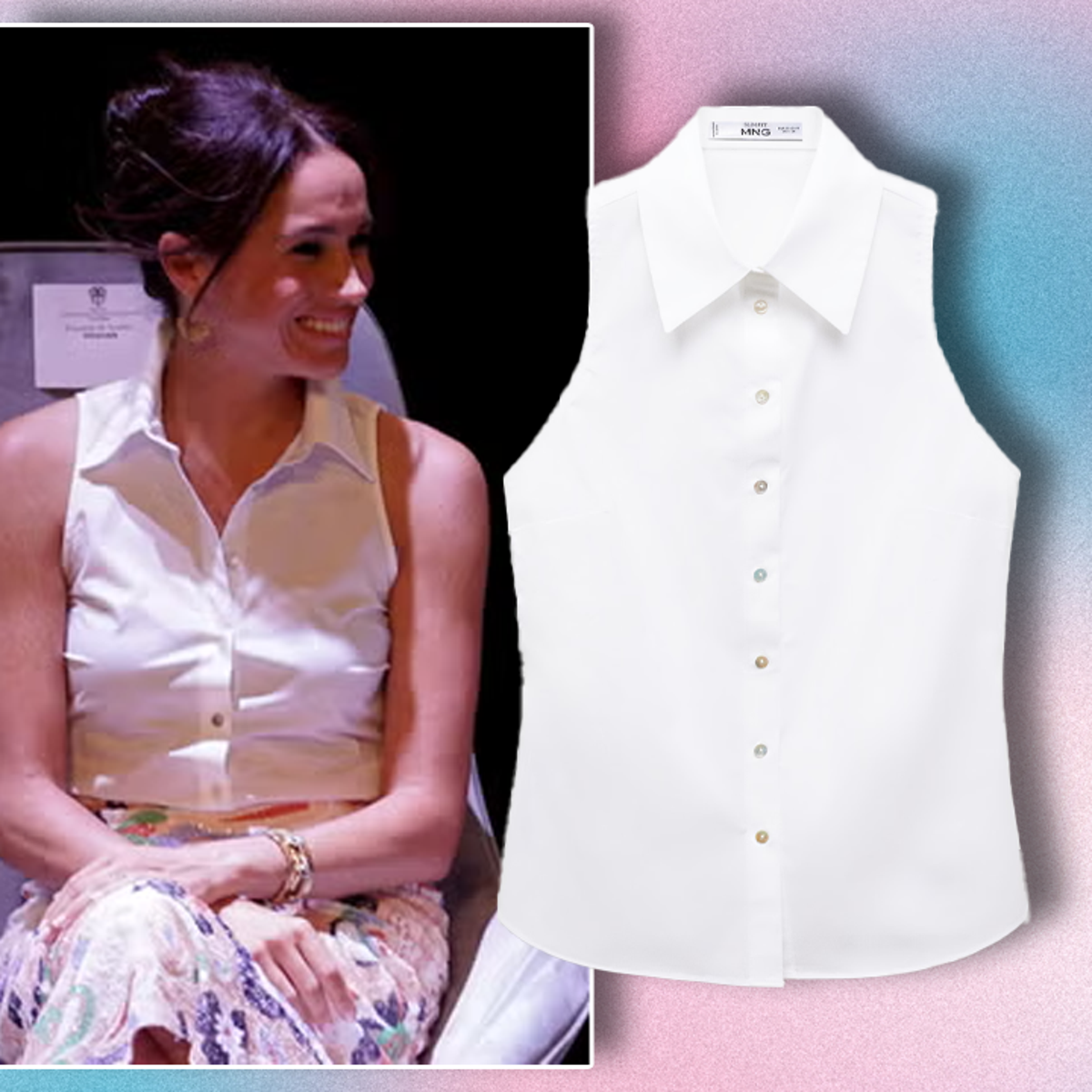 Meghan Markle nailed high-low dressing with this £26 Mango shirt