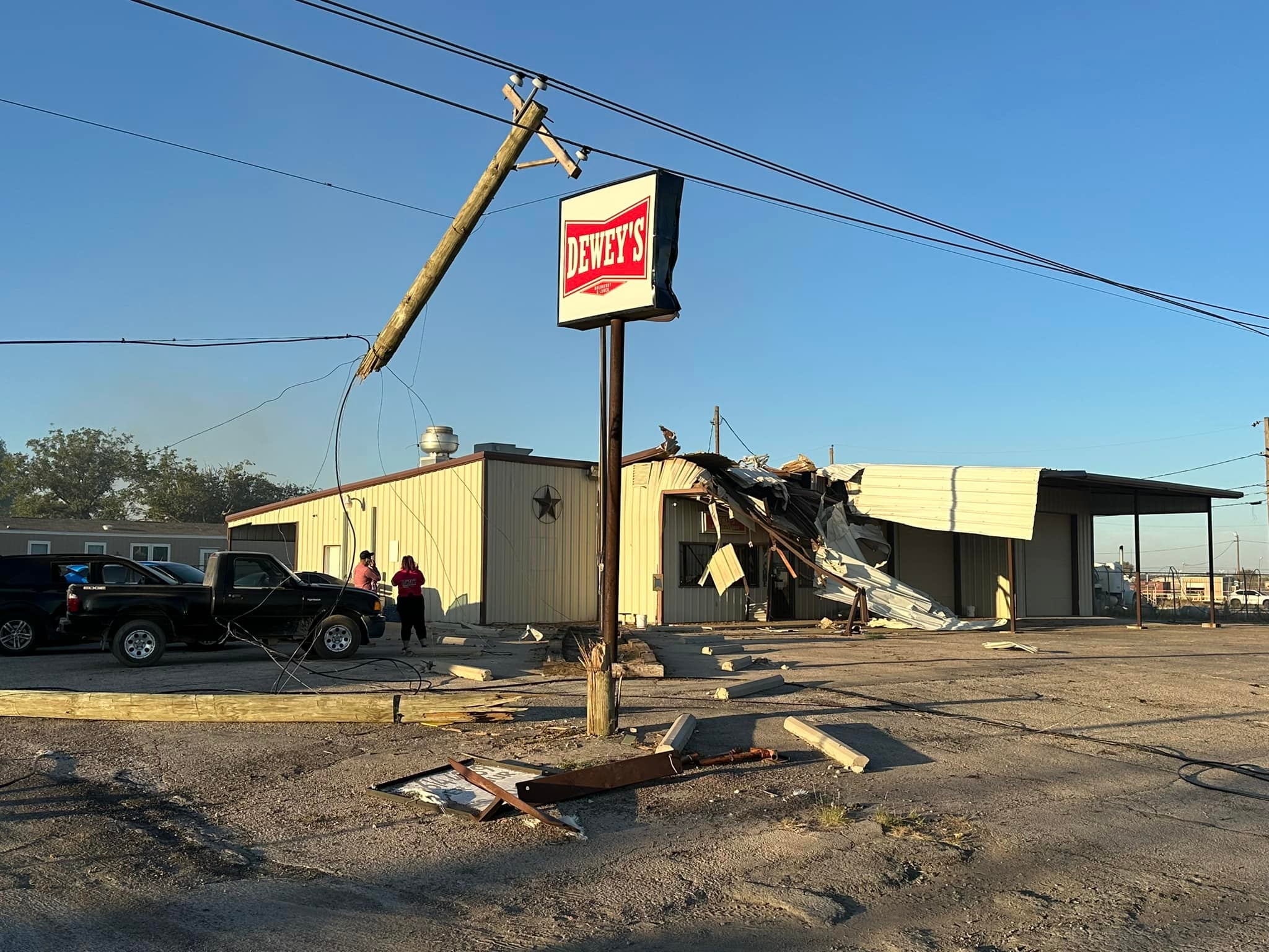 A small plane crash in Odessa, Texas set several buildings on fire, including the restaurant Dewey’s. Two people are dead and one woman has been hospitalized after her home caught on fire