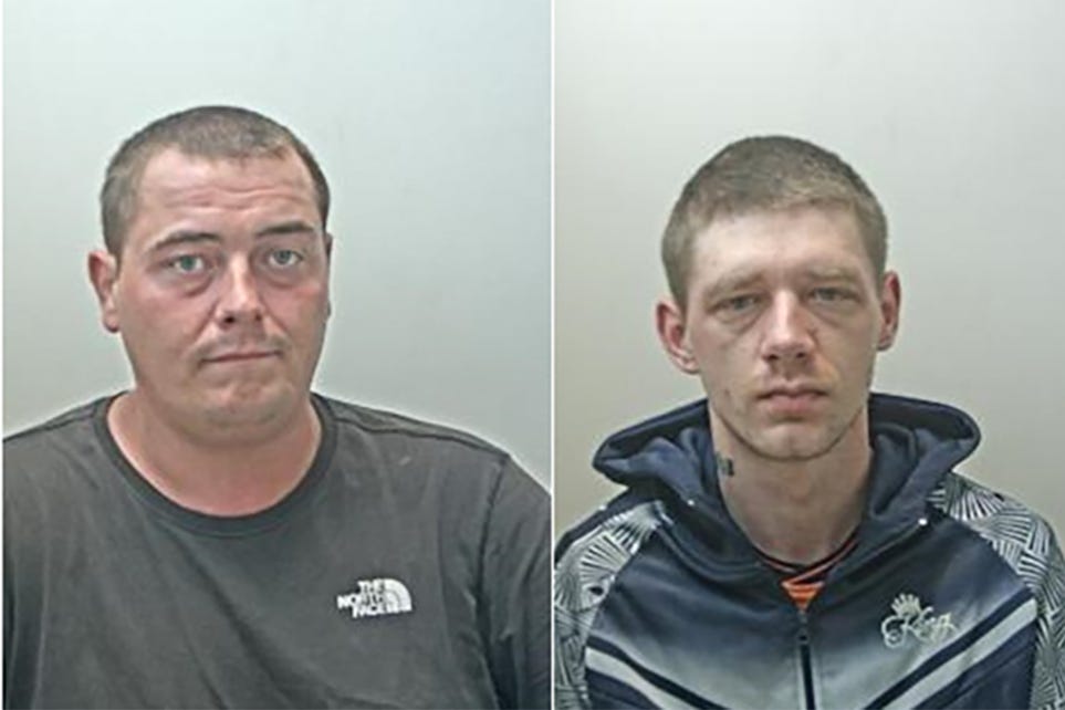 Andrew Hook (left) and Daniel Stewart (right) were both sentenced at Preston Crown Court to 27 months in prison (Lancashire Police/PA)