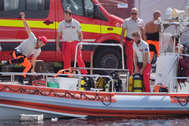 Italian emergency services prepare to head toward the area off the Sicilian coast where the search continues for British technology tycoon Mike Lynch and his daughter Hannah