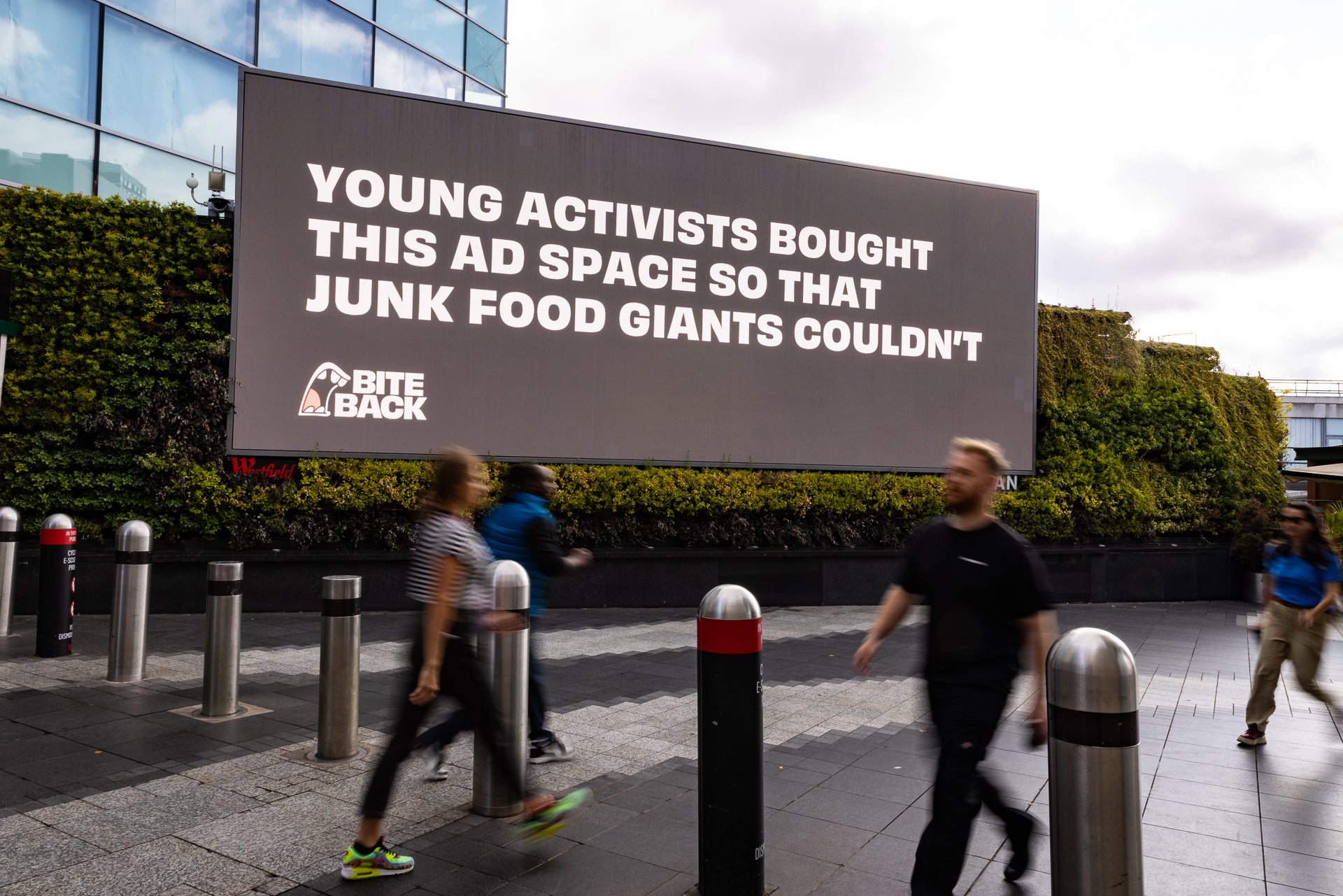 Bite Back have this week launched a campaign at London’s Westfield White City shopping centre (David Madden/Just Eat/PA)