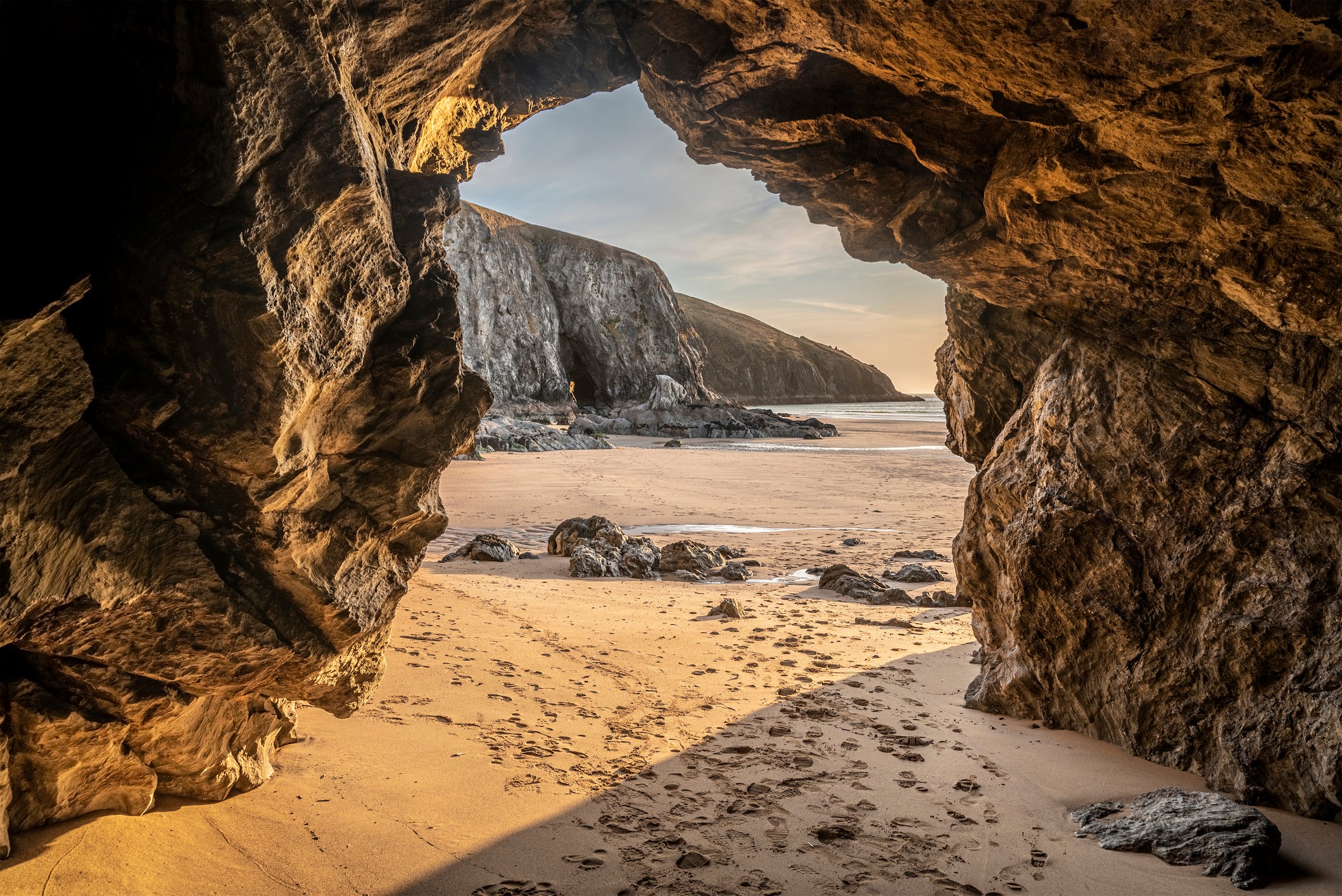 Explore St Cuthbert's Cave at low tide