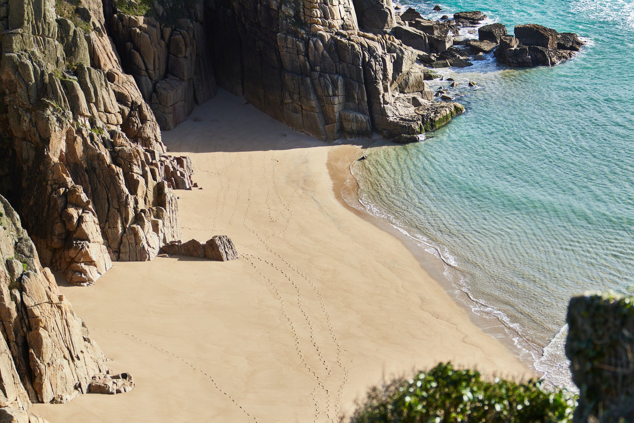 Tidal beach Pedn Vounder looks more Caribbean than Cornish