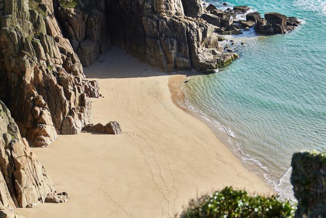 <p>Pedn Vounder Beach is a popular beach in Cornwall </p>