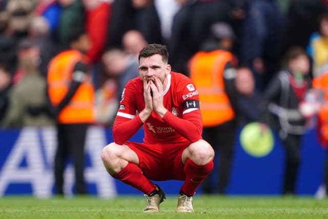 Liverpool defender Andy Robertson says he is pain free for the first time in five months (Peter Byrne/PA)