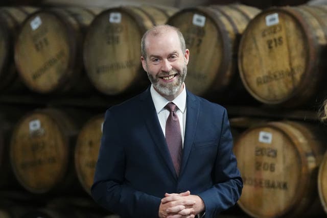 Business Secretary Jonathan Reynolds during a visit to Glengoyne Distillery near Glasgow (Andrew Milligan/PA)