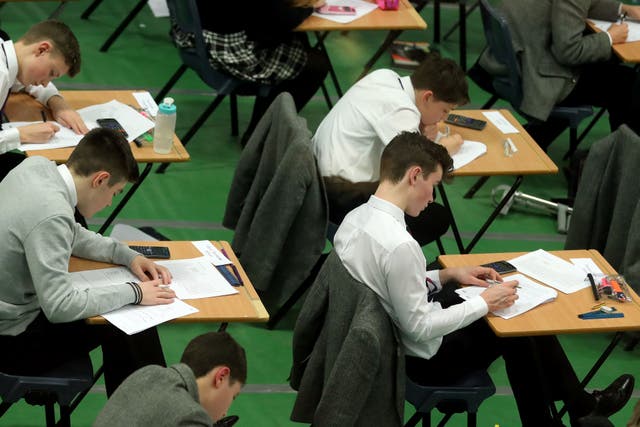 Many of the pupils who are receiving their GCSE results were in Year 7 when schools closed due to the pandemic (PA)